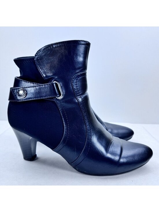 LifeStride Shoes - Life Stride Yarnessa Boots Womens Size 9.5M Black Leather Upper Side Zipper